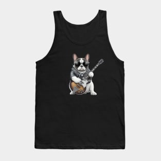 French Bulldog Playing Guitar Tank Top